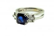 Art Deco Style Sapphire and Diamond Ring