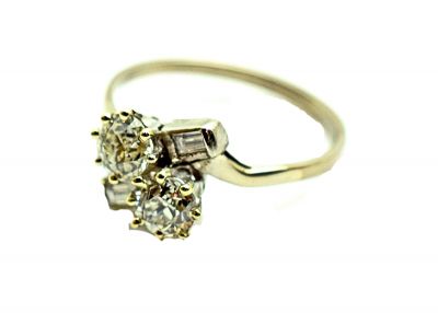 Art Deco Toi et Moi Diamond Ring