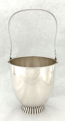 Art Deco 835 Fine Silver Ice Bucket and Strainer, Germany, circa 1930