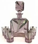 Art Deco Amethyst Glass Decanter Set
