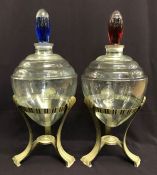 Art Deco Apothecary Jars With Original Stands