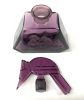 Art Deco Carved and Frosted Amethyst Glass Perfume Bottle