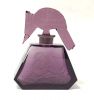 Art Deco Carved and Frosted Amethyst Glass Perfume Bottle