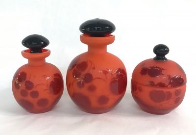 Art Deco Czech Glass Vanity Set