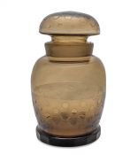 Art Deco Daum Nancy Art Glass Jar and Cover, Nancy, France, circa 1930s
