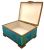 Art Deco French Art Pottery Dresser Box, Mounted In A Bronze Frame