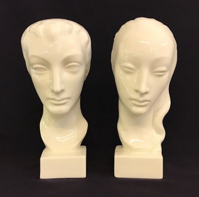 Art Deco Lenox Bone China Bust Bookends