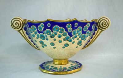 Art Deco Longwy Pottery Centrepiece