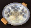 Art Deco Opalescent Glass Bowl With Teak Handles
