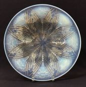 Art Deco R. Lalique Opalescent Shallow Bowl, “Oeillets”