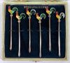 Art Deco Rooster Cocktail Picks, American, circa 1925-30
