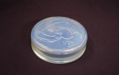 Art Deco Sabino Mermaid Motif Circular Covered Box 