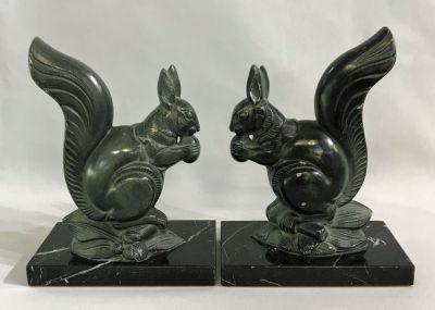 Art Deco Squirrel Bookends