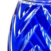 Art Deco Vibrant Cobalt Blue Cut To Clear Crystal vase