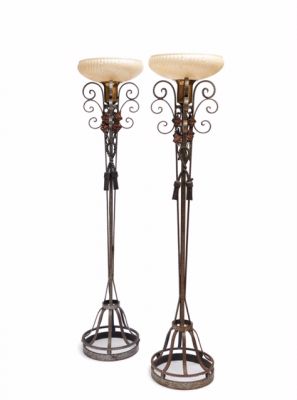 Art Deco Wrought Iron Floor Lamps