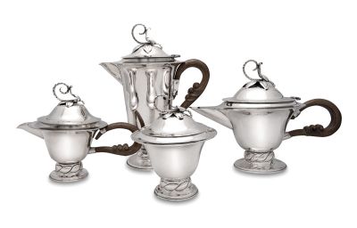 Art Moderne Sterling Silver Tea And Coffee Set