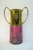 Art Nouveau Cranberry Glass Vase