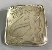 Art Nouveau Sterling Silver Cigarette Case, circa 1905