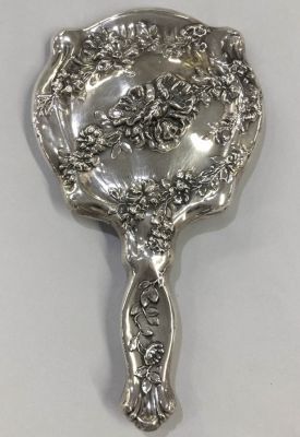 Art Nouveau sterling Silver Hand Mirror