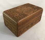 Arts & Crafts Carved Mahogany Box