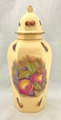 Aynsley Bone China Orchard Gold Pattern Hexagonal Temple Jar