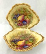 Aynsley Bone China Orchard Gold Pattern Shell Shaped Dishes