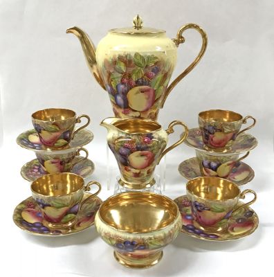 Aynsley Orchard Gold Coffee Set, Pattern # C746
