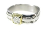 Vintage Asscher Cut Diamond Solitaire Ring