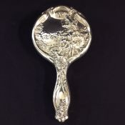 Antique Art Nouveau Sterling Silver Hand Mirror