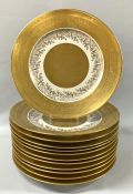 Bavarian Acid Etched Gold Service Plates, Germany, Mid 20th Century