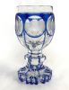 Biedermeier Facet Knob Cut and Stained Glass Hexagonal Goblet