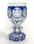 Biedermeier Facet Knob Cut and Stained Glass Hexagonal Goblet