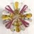 Biedermeier Facet Knob Cut and Stained Glass Octagonal Goblet