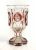 Biedermeier Faceted and Stained Glass Hexagonal Goblet