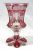 Biedermeier Faceted and Stained Glass Octagonal Pedestal Goblet