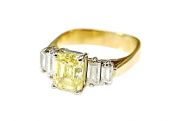 Birks Vintage Yellow Diamond and Diamond Ring