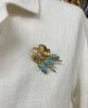 Birks Vintage Turquoise 18kt Spray Brooch