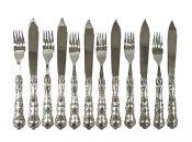 Birks Louis XV Sterling Silver Fish Service For 6