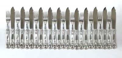 Birks “Chantilly” Sterling Silver Fish Service For 12