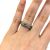 Modern 3 Blue Diamond and Diamond Ring
