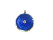 Vintage Diamond and Blue Enamel Locket 