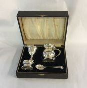 Vintage Boxed Silver Christening Set