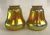 Brass Desk Lamp with Steuben Gold Aurene Bell Shades