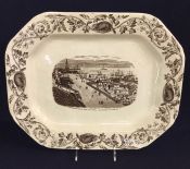 Britannia Pottery Antique Brown Transfer Ware Platter