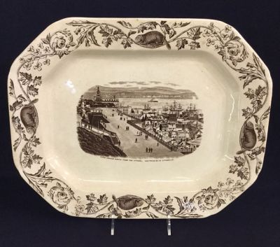 Britannia Pottery Antique Brown Transfer Ware Platter