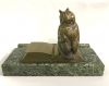 Bronze Owl Sitting On A Book Inkwell, circa 1930