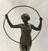 Bronze Sculpture of Female Nude Gymnast Signed Peleschka