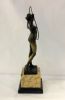 Bronze Sculpture of Female Nude Gymnast Signed Peleschka