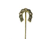 Antique .90ct Brown Diamond 14kt Horseshoe Pin