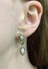 Vintage .94ct Opal and Diamond 14kt Drop Earrings